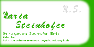 maria steinhofer business card